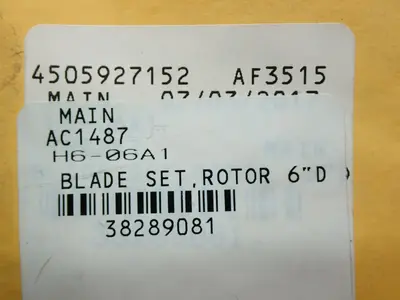 Unknown Rotor Blade Set - Ac1487