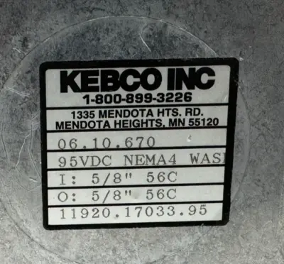 NEW KEBCO INC. 06.10.670 ELECTRONIC CLUTCH/BRAKE 95VDC 11920.17033.95