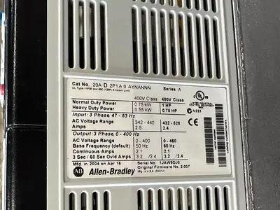 🔴 Heading to Auction May 27 - Used Five Allen Bradley Power Flex70 Variable Frequency Drives (480 Volt)