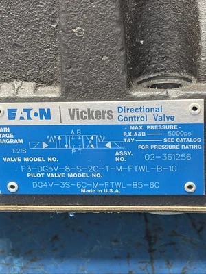 New | in-Stock Eaton F3DG5V8S2CTMFTWLB10 Valves/Fittings Indiana US | J&J Industrial Supply #1354724