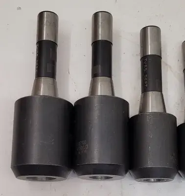 R-8 SOLID HOLDERS SET OF 9 - VARIOUS SIZES AND TYPES (END MILL HOLDERS, STUB, ARBOR)