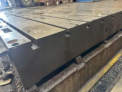 12' X 12' X 14" STEEL T-SLOTTED FLOOR PLATE: STOCK #23497