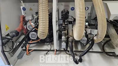 USED 2017 BIESSE AKRON 1440A USED EDGEBANDER WITH CORNER ROUNDING AND PREMILLING ++