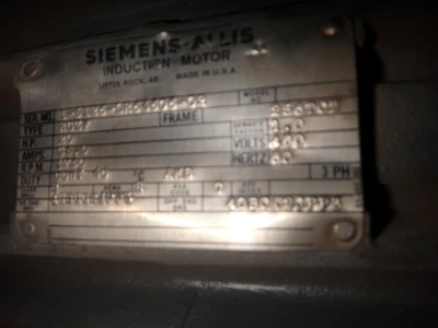 Allis Chalmers 15 hp, 1800 rpm, electric motor