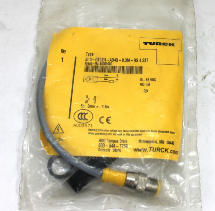New | in-Stock TURCK BI 3-GT12H-AD4X-0.3M-RS 4.23T Proximity Sensors Kentucky US | Industrial Parts R Us Inc. #357261