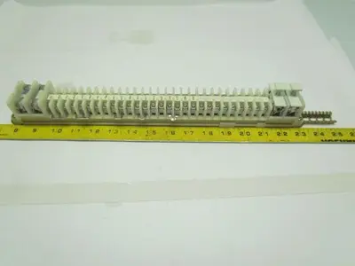 17-5/8" Long DIN Rail w/(28) 1492-CA Terminal Blocks &(4) 1492-CF Fuse Holders
