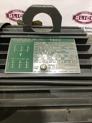 Lincoln Electric AC Induction Motor 7.5HP 3PH