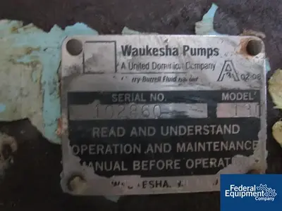USED Waukesha 3" Waukesha Pump, S/S, 7.5 HP