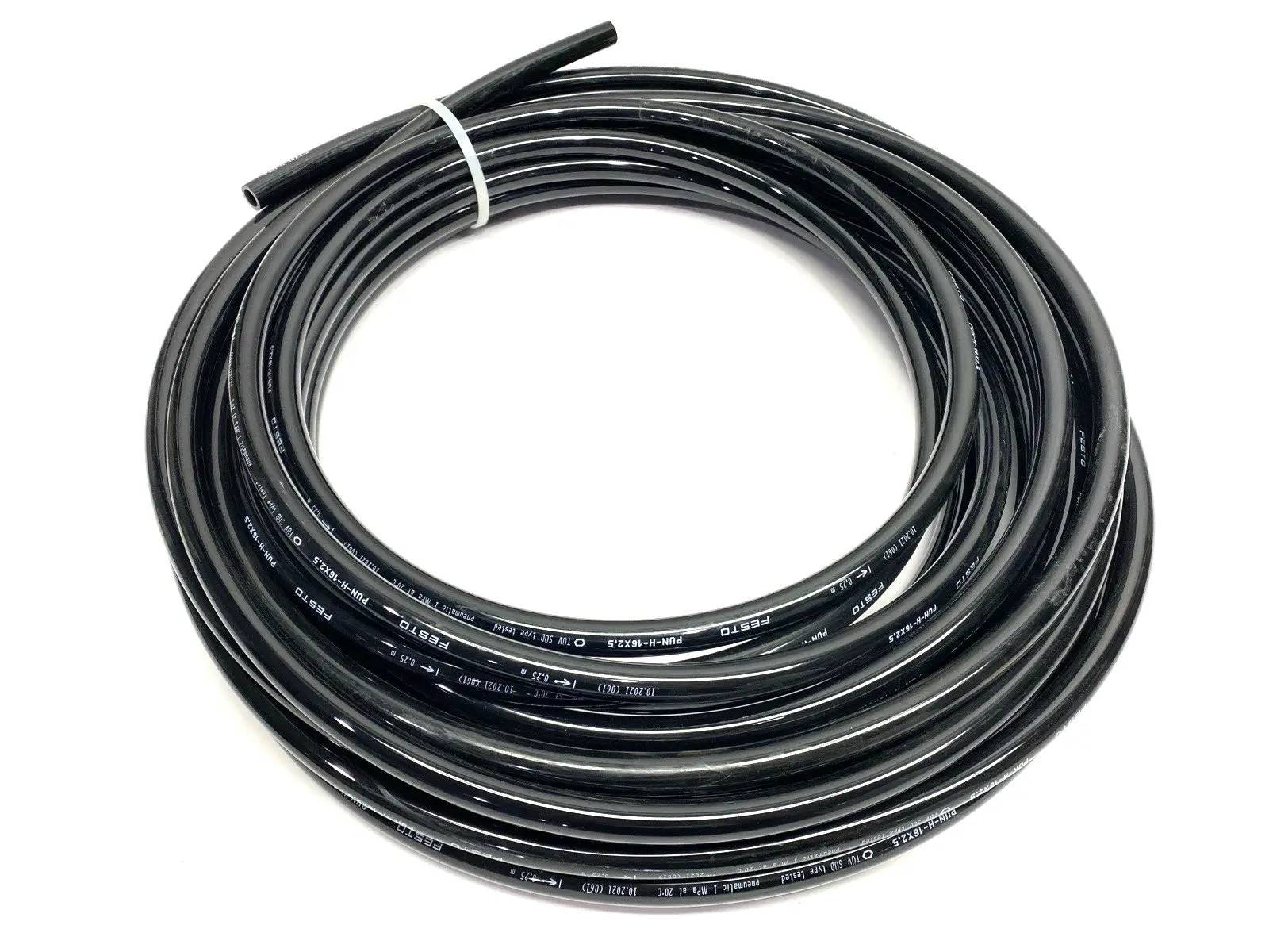 USED FESTO PUN-H-16X2,5 BLACK PNEUMATIC TUBING 16MM OD 11MM ID CUT TO 15M
