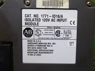 Allen Bradley 1771-ID16/A PLC-5 Isolated 120VAC Input Module F/W Rev. A Used