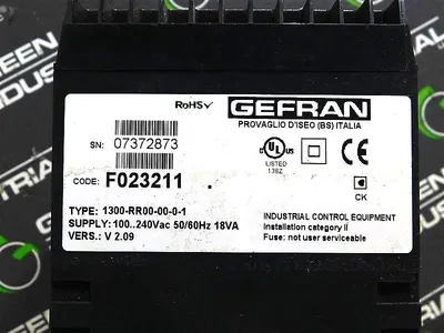Gefran F023211 PID Controller 1300-RR00-00-0-1 100-240VAC 50/60Hz 18VA V2.8 Used