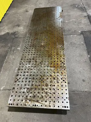 102" X 30" X 2" DRILLED & TAPPED STEEL LAYOUT PLATE: STOCK #18318