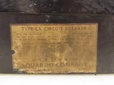 Square D LA-3400-F Circuit Breaker 3 Pole 400A 600V