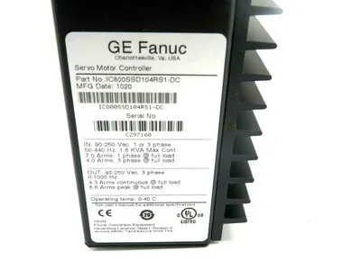 USED GE FANUC IC800SSD104RS1-DC SERVO MOTOR CONTROLLER IC800SSD104RS1DC