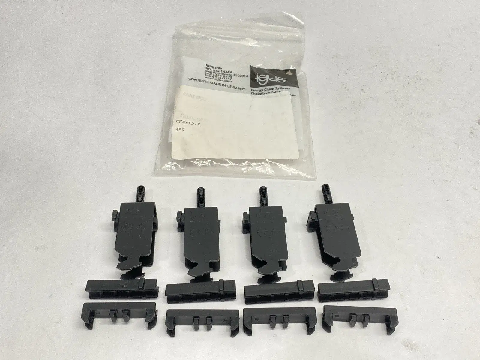 USED IGUS STRAIN RELIEF CLAMPS LOT OF 4
