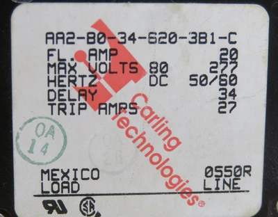 Used CARLING TECHNOLOGIES _UNKNOWN_ Circuit Breakers Texas US | OCO Industrial #1690962