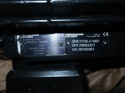 Used BRINKMANN SBC1120-Z-002, SBC1120-56X2*896 Pumps Ohio US | Aucto #1427271