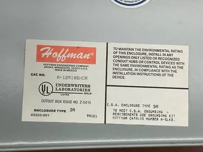 New | in-Stock HOFFMAN A-12R106HCR Miscellaneous Equipment (Electrical & Power) | Surplus Asset Holdings #1197703