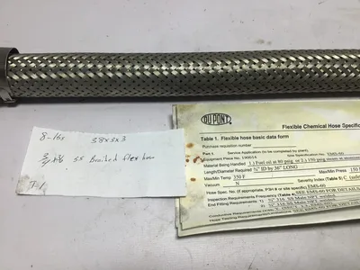 Branham Corp Stainless Steel Braided Flexible Chemical Metal Hose 3/4 x 36