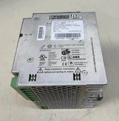 USED Phoenix Contact QUINT-PS-100-240AC/24DC/20A