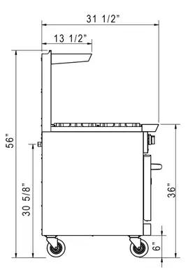 New | in-Stock Dukers New Dukers DCR60-4B36GM 60" Gas Range with Four (4) Open Burners & 36" Flat Top Griddle Commercial Ranges Illinois US | Falcon Restaurant Supply #1376264