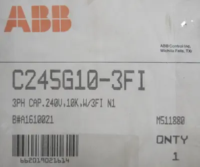 NEW ABB C245G10-3FI CAPCITOR 3PH 240V C245G103FI