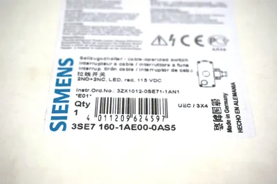 NEW SEALED SIEMENS 3SE7160-1AE00-0AS5 LIMIT SWITCH 3SE71601AE000AS5