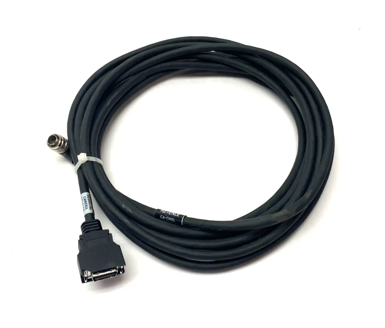 USED KEYENCE L-SHAPED CONNECTOR CAMERA CABLE 5M FOR HIGH SPEED CAMERA