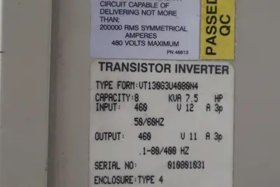 TOSHIBA G3 TOSVERT-130 TRANSISTOR INVERTER vt130g3u4080n4 7.5 HP STOCK 4334