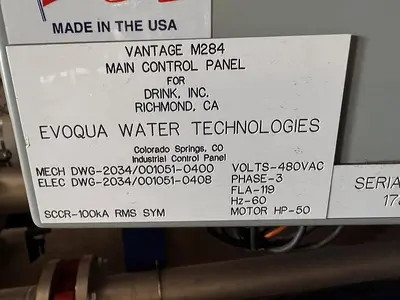USED 2019 EVOQUA WATER TECHNOLOGIES RO/DI SYSTEM WITH SOFTENING CAPABILITY