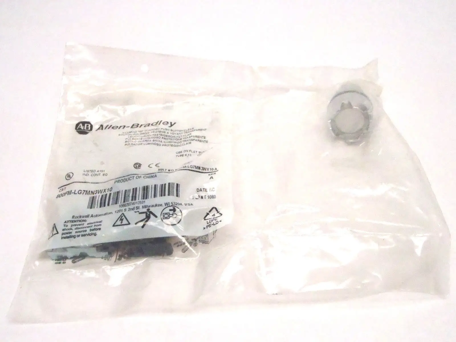 New | in-Stock Allen-Bradley Illuminated Guarded Push-Button (Clear) Relays & Switches Michigan US | Maverick Industrial Sales #1401211