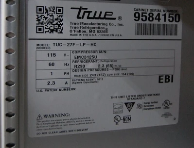 142-1087 True 27" Under Counter Stainless TUC-27F-LP-HC Freezer
