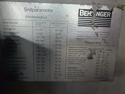 1993 BEHRINGER HPB 303A Horizontal Dual Column Band Saws | Mohawk Machinery (5)