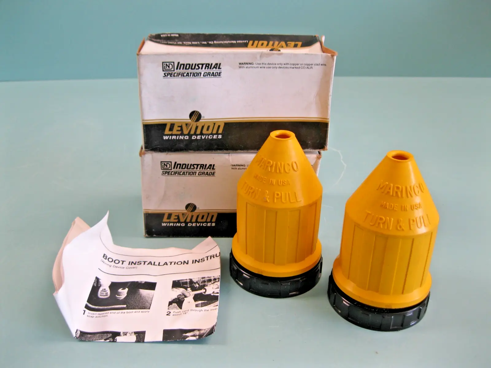 Lot (2) Leviton 7715-CR Weather & Corrosion Resistant Boot w Ring F18