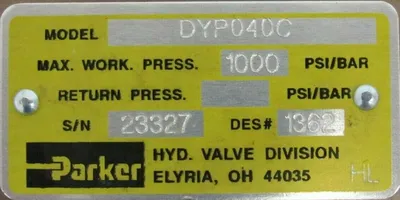 NEW PARKER DYP040C SERVO VALVE MODEL 10-PS