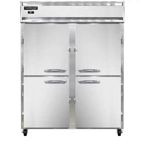Continental 2RENHD 57" Two Section Reach In Refrigerator, (2) Left/right Hinge Solid Doors, Top Compressor, 115v