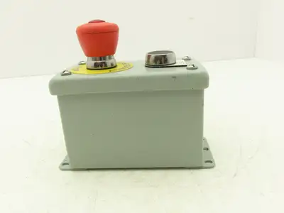 Hoffman E2PBGXM Allen Bradley Push Button Enclosure E-Stop With Reset Switch