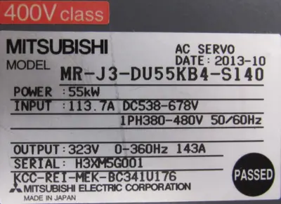 NEW MITSUBISHI MR-J3-DU55KB4-S140 DRIVE 55KW MRJ3DU55KB4S140