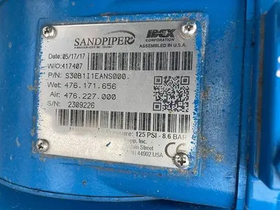 Used 2017 SANDPIPER S30B1I1EANS000 Diaphragm Pumps North Carolina US | DH Griffin Used Equipment #1383564