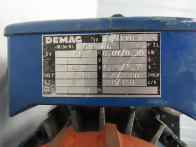 Demag RF180 KBK Bridge Crane Motorized Travel Drive 460V 3PH 13/6KF8-2