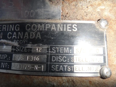Velan 12" 900 lb Gate Valve