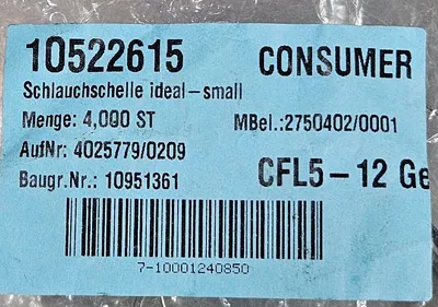 BALLUFF SCHLAUCHSCHELLE 10522615 Circle Clamps Pack of 4 Loc 5E-9