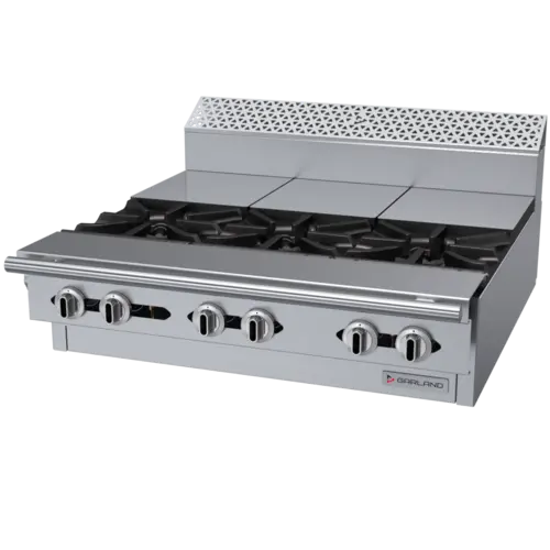 Garland C36-15M 36" 3 Burner Gas Range Top w/ (3) Hot Tops - Modular, Natural Gas