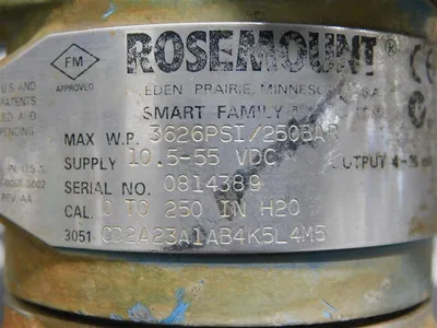 USED ROSEMOUNT ANALYTICAL 3051 CD2A23A1AB4K5L4M5