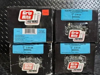 Grip Rite 1in Electro Galvanized Roofing Nails - 5 lb Box (4-Pack)