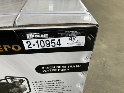 Used LANDHERO LDH-TWP80 3” SEMI-TRASH WATER PUMP Centrifugal Pumps Michigan US | Miedema Asset Management Group #1344968