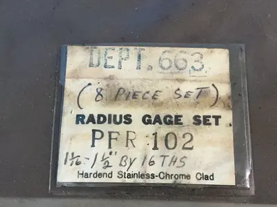 Radius Gage Set  - Pfr102