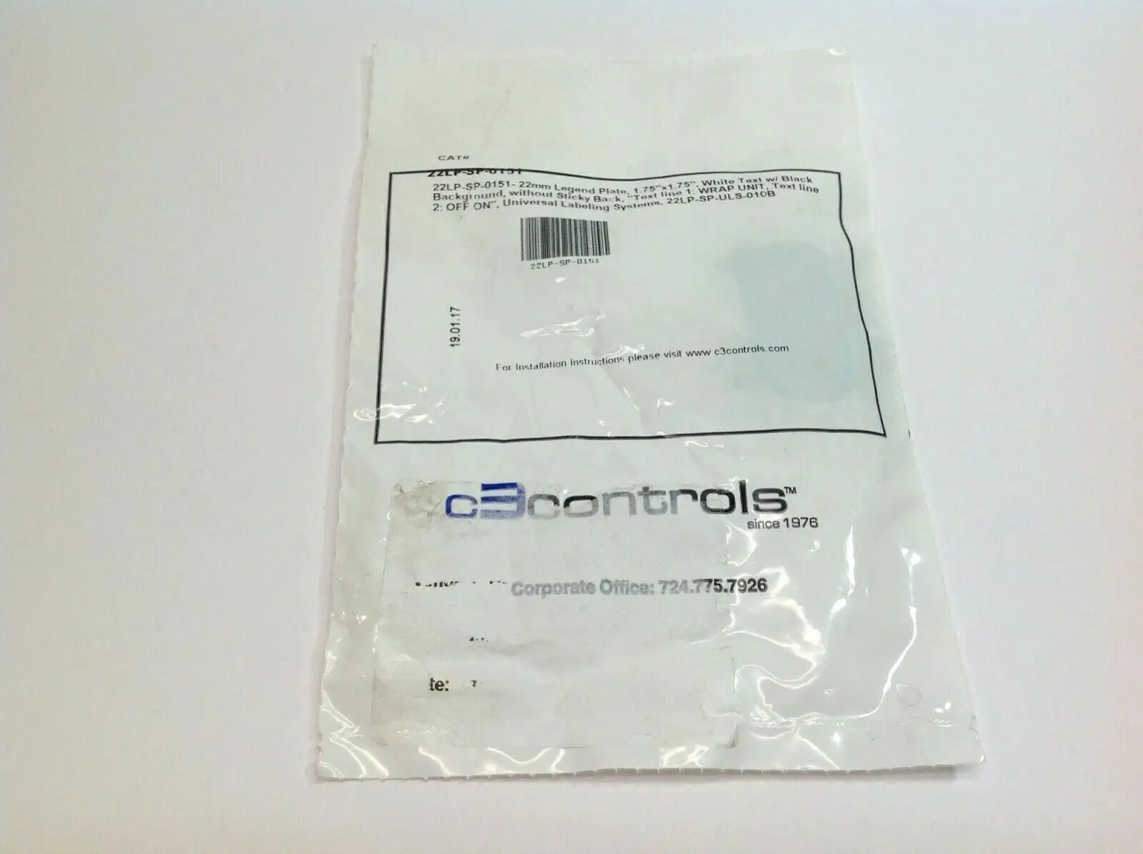 USED C3 CONTROLS 22LP-SP-0151