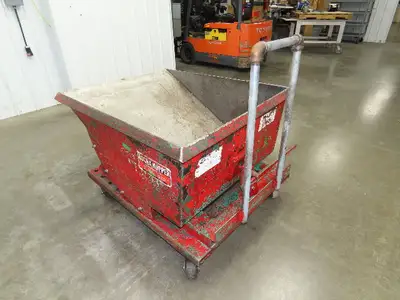 Roura Self Dumping Hopper 1/3 Yard Forklift Steel Dumpster 40x48x31" Casters