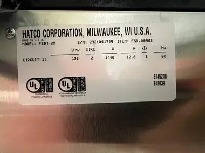 Used Hatco Used Hatco FSDT-2X Tall Two Door Warming Display Merchandiser w/ Rack - 120V Heated Cabinets & Displays Illinois US | Falcon Restaurant Supply #1375663